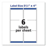 AVERY AVERY Shipping Labels w/ TrueBlock Technology, Laser Printers, 3.33 x 4, White, 6/Sheet, 100 Sheets/ - 5164