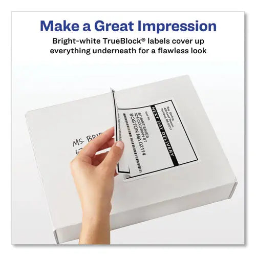 AVERY AVERY Shipping Labels w/ TrueBlock Technology, Laser Printers, 3.33 x 4, White, 6/Sheet, 100 Sheets/ - 5164