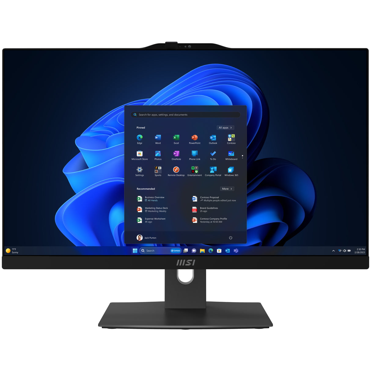 MSI Modern AM242TP 1M-1098US Intel Core 3 100U 60.5 cm (23.8") 1920 x 1080 pixels All-in-One PC 8 GB DDR5-SDRAM 512 GB SSD Windows 11 Pro Wi-Fi 6E (802.11ax) Black - MAM242TP1M1098 MSI