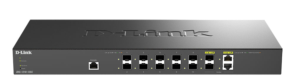 D-Link 10-port 10G SFP+ and 2-port 10GBASE-T/SFP+ Multi-Gigabit Smart Managed Switch - DXS-1210-12SC D-LINK