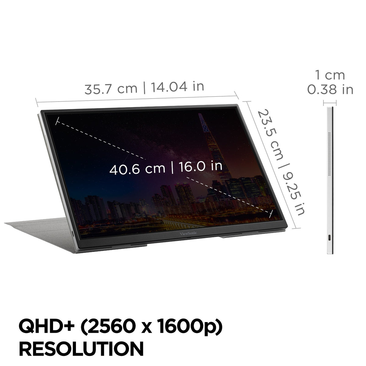 Viewsonic VG Series VG1656-2K computer monitor 40.6 cm (16") 2560 x 1600 pixels WQXGA LED Silver - VG1656-2K