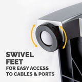 Fellowes Laptop Stand for Desk - Office Suites Plus Adjustable Laptop Stand for the Home and Office - Laptop Riser with 5 Height Adjustments - Max Monitor Size 17", Max Weight 5KG - Black/Silver - 8036701