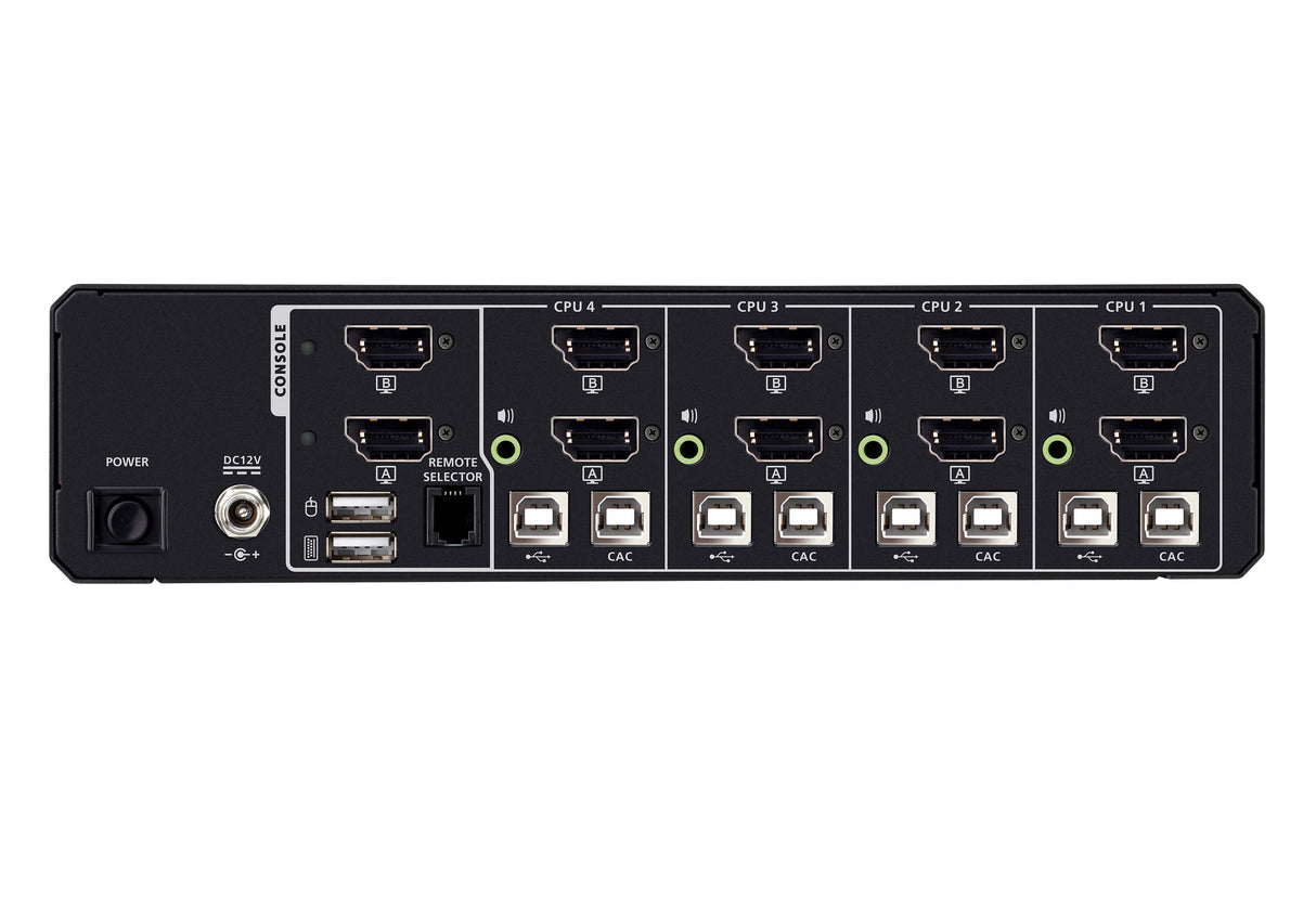 ATEN 4-Port USB 5K DisplayPort/HDMI Dual Display Universal Secure KVM Switch with CAC (PSD PP v4.0 Compliant) - CS1144DPH4C