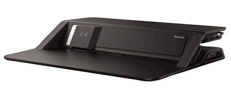 Fellowes Sit Stand Desk Riser - Lotus DX Height Adjustable Sit Stand Desk Converter with Cable Management & Antibacterial Protection - No Assembly Required - Max Weight 15.8KG - Black - 7901