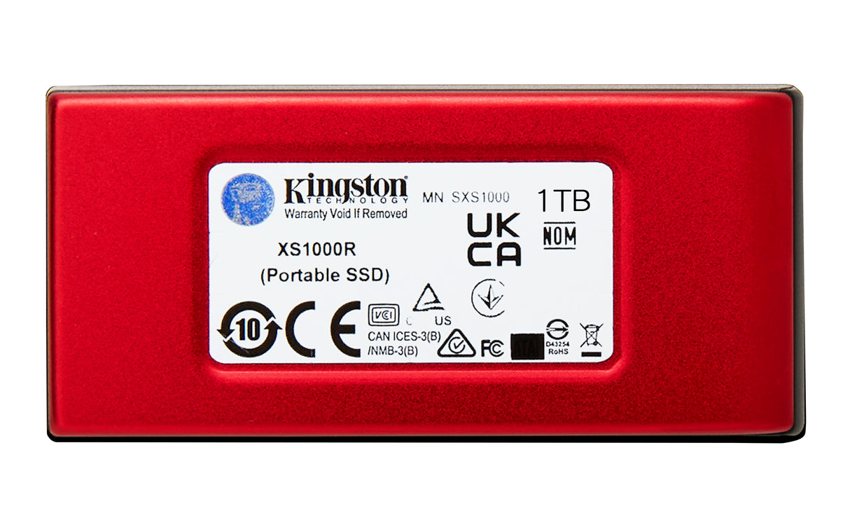 Kingston Technology 1TB XS1000 Red External USB 3.2 Gen 2 Portable Solid State Drive - SXS1000R/1000G