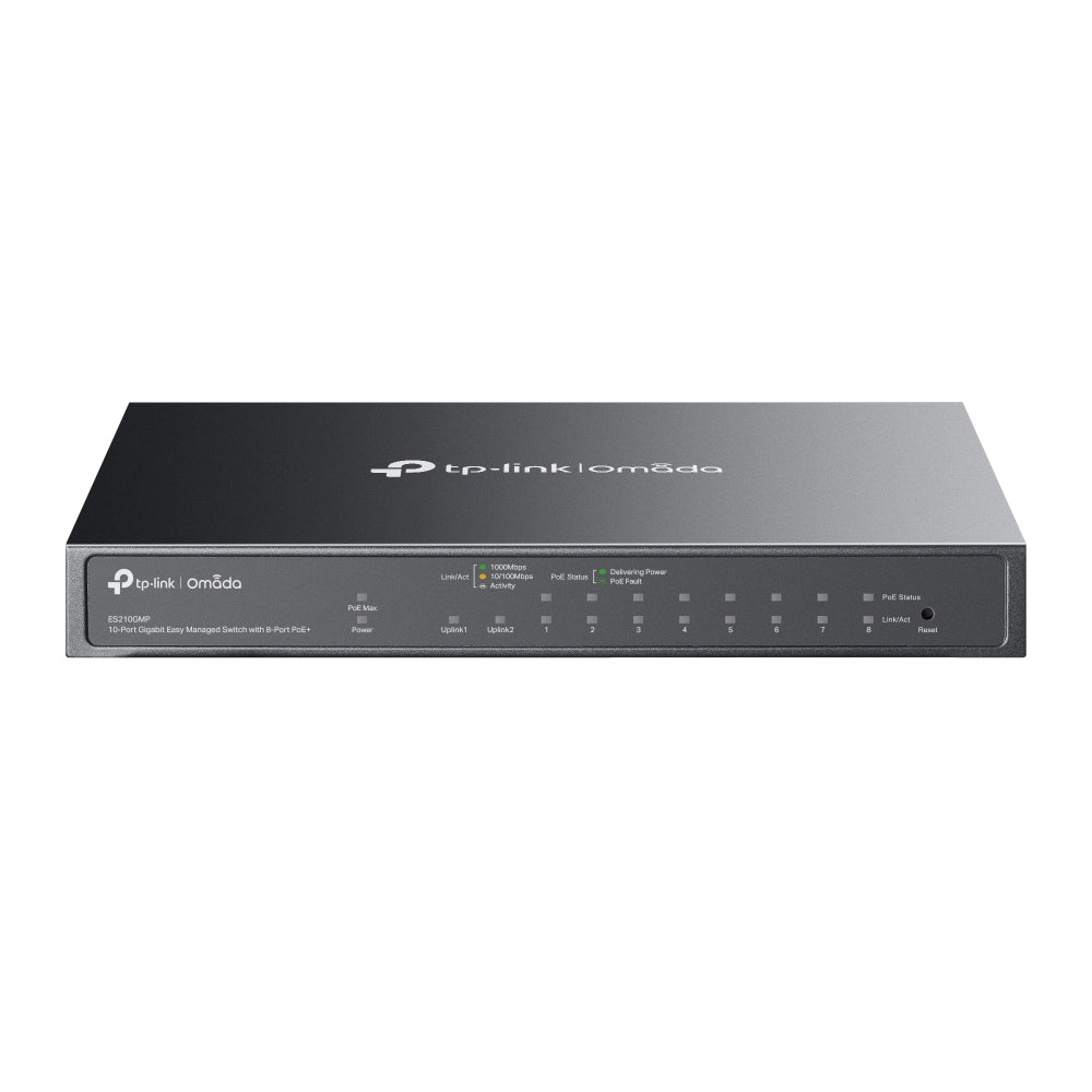 TP-Link Omada 10-Port Gigabit Easy Managed Switch with 8-Port PoE+ - ES210GMP