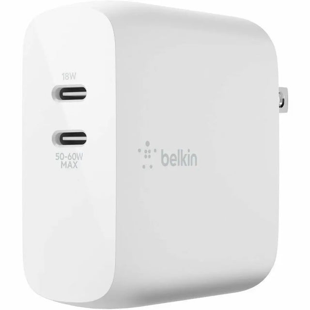 BELKIN Belkin BOOST&uarr;CHARGE Dual USB-C PD GaN Wall Charger 68W - 68 W - WCH003DQWH