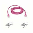 BELKIN Belkin Cat5e Patch Cable - RJ-45 Male Network - RJ-45 Male Network - 7ft - Pink - A3L791-07-PNK-S