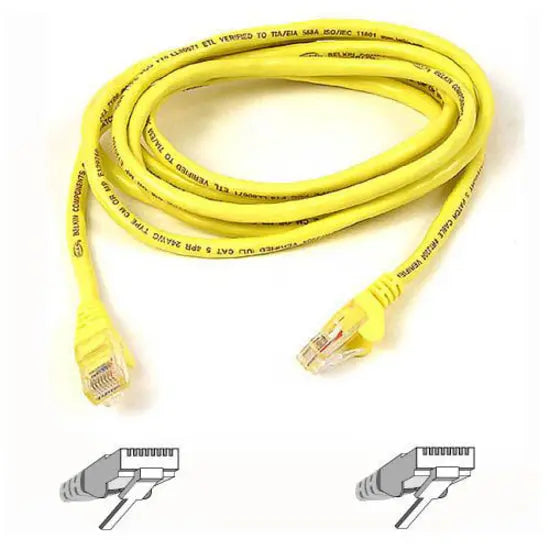 BELKIN Belkin Cat6 UTP Patch Cable - RJ-45 Male - RJ-45 Male - 25ft - Yellow - A3L980-25-YLW-S