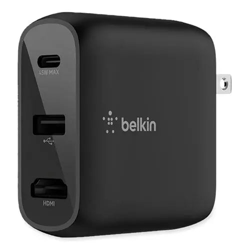 BELKIN BELKIN Connect 46.5W Multi-Port Power Hub for USB-C Laptop or Nintendo Switch, 3 Ports, Black - AVC010TTBK