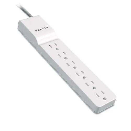BELKIN BELKIN Home/Office Surge Protector, 6 AC Outlets, 4 ft Cord, 720 J, White - BE106000-04