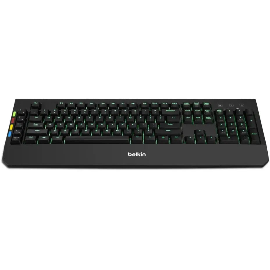 BELKIN Belkin KVM Remote Control With Integrated Keyboard - Cable Connectivity - USB Interface - Rugged - KVM Switch - Mechanical Keyswitch - Black - TAA Compliant - F1DN008KBD