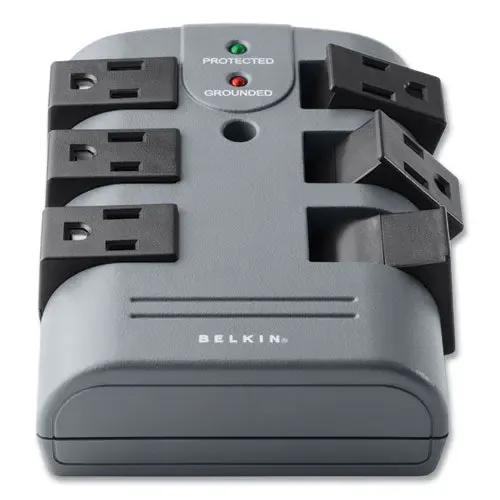 BELKIN BELKIN Pivot Plug Surge Protector, 6 AC Outlets, 1,080 J, Gray - BP106000