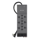 BELKIN BELKIN Professional Series SurgeMaster Surge Protector, 12 AC Outlets, 8 ft Cord, 3,780 J, Dark Gray - BE112230-08
