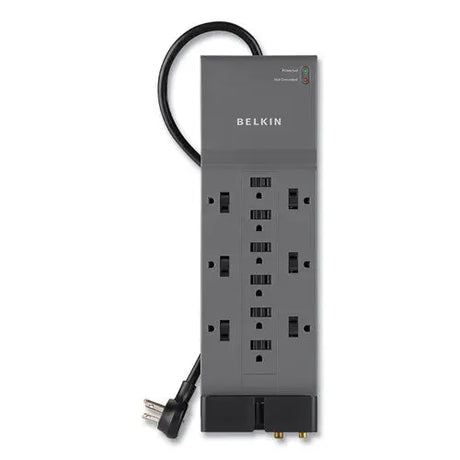 BELKIN BELKIN Professional Series SurgeMaster Surge Protector, 12 AC Outlets, 8 ft Cord, 3,780 J, Dark Gray - BE112230-08