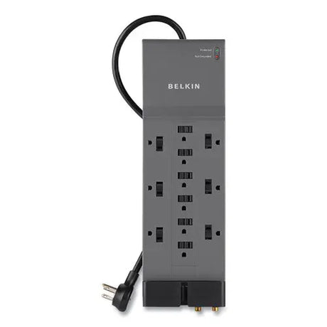 BELKIN BELKIN Professional Series SurgeMaster Surge Protector, 12 AC Outlets, 8 ft Cord, 3,780 J, Dark Gray - BE112230-08