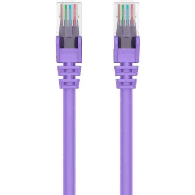 BELKIN Belkin RJ45 Category 6 Snagless Patch Cable - 15 ft Category 6 Network Cable for Network Device, Notebook, Desktop Computer, Modem, Router - First End: 1 x RJ-45 Network - Male - Second End: 1 x RJ-45...  - A3L980-15-PUR-S