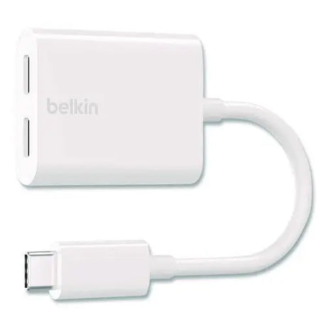BELKIN BELKIN RockStar USB-C Audio + Charge Adapter, White - F7U081BTWH