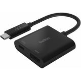 BELKIN Belkin USB-C to HDMI + Charge Adapter - 1 Pack - 1 x Type C USB Male - 1 x HDMI Digital Audio/Video Female, 1 x USB Type C Power Female - 3840 x 2160 Supported - AVC002BK-BL