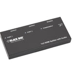 BLACK BOX Black Box 1 x 2 HDMI Splitter with Audio - Audio Line In - Audio Line Out - 1 x HDMI In - 2 x HDMI Out - AVSP-HDMI1X2