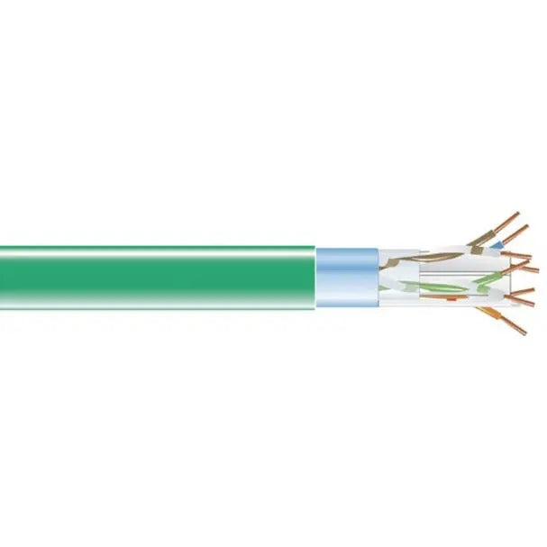 BLACK BOX Black Box CAT6 400-MHz Solid Bulk Cable F/UTP CMR PVC GN 1000FT Spool - 1000 ft Category 6 Network Cable for Network Device - First End: Bare Wire - Second End: Bare Wire - 1 Gbit/s - Shielding - CMR  - EVNSL0607A-1000