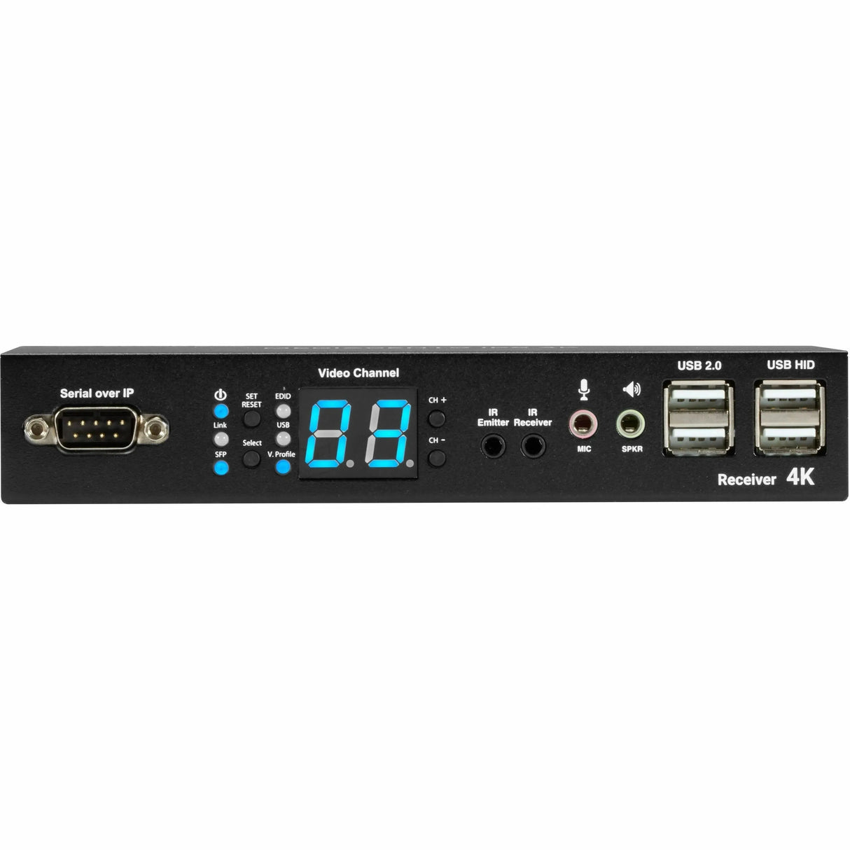 BLACK BOX Black Box MediaCento IPX 4K Receiver - HDMI, USB, Serial, IR, Audio - 1 Computer(s) - 1 Remote User(s) - 328.08 ft Range - 4K - 4096 x 2160 Maximum Video Resolution - 1 x Network (RJ-45) - 4 x USB - 1 - VX-HDMI-4KIP-RX