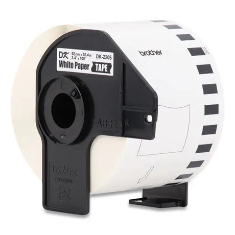 BROTHER BROTHER Continuous Paper Label Tape, 2.4" x 100 ft, White, 24 Rolls/Pack - DK220524PK