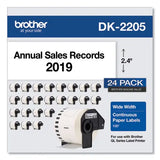 BROTHER BROTHER Continuous Paper Label Tape, 2.4" x 100 ft, White, 24 Rolls/Pack - DK220524PK