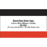 BROTHER BROTHER Continuous Paper Label Tape, 2.4" x 50 ft, Black/White - DK2251