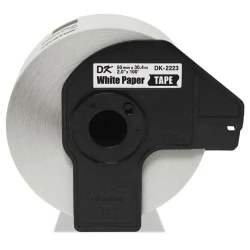 BROTHER BROTHER Continuous Paper Label Tape, 2" x 100 ft, Black/White - DK2223