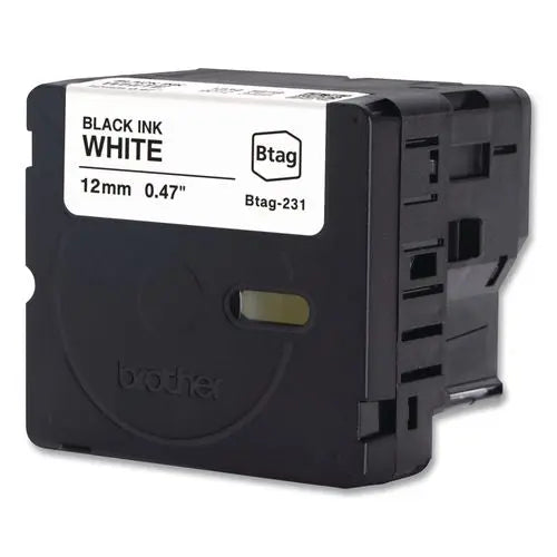 BROTHER BROTHER Genuine P-Touch BTAG Label Tapes, 0.47" x 13.1 ft, Black on White - BTAG231