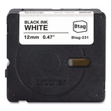 BROTHER BROTHER Genuine P-Touch BTAG Label Tapes, 0.47" x 13.1 ft, Black on White - BTAG231