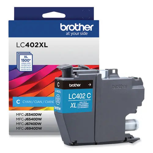 BROTHER BROTHER  High-Yield Ink, 1,500 Page-Yield, Cyan - LC402XLCS