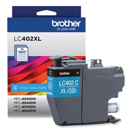 BROTHER BROTHER  High-Yield Ink, 1,500 Page-Yield, Cyan - LC402XLCS