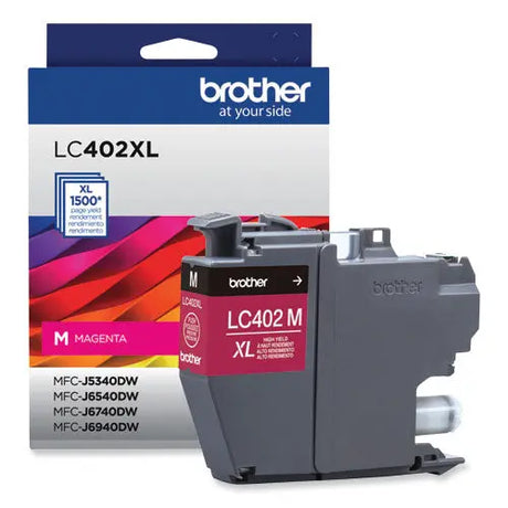 BROTHER BROTHER  High-Yield Ink, 1,500 Page-Yield, Magenta - LC402XLMS
