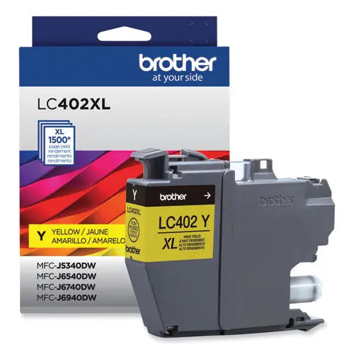 BROTHER BROTHER  High-Yield Ink, 1,500 Page-Yield, Yellow - LC402XLYS