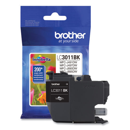 BROTHER BROTHER  Ink, 200 Page-Yield, Black - LC3011BK