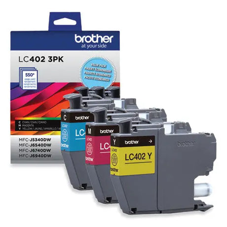 BROTHER BROTHER  Ink, 550 Page-Yield, Cyan/Magenta/Yellow, 3/Pack - LC4023PKS