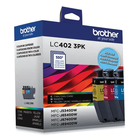 BROTHER BROTHER  Ink, 550 Page-Yield, Cyan/Magenta/Yellow, 3/Pack - LC4023PKS