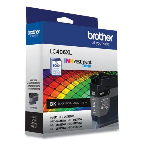 BROTHER BROTHER  INKvestment High-Yield Ink, 6.000 Page-Yield, Black - LC406XLBKS