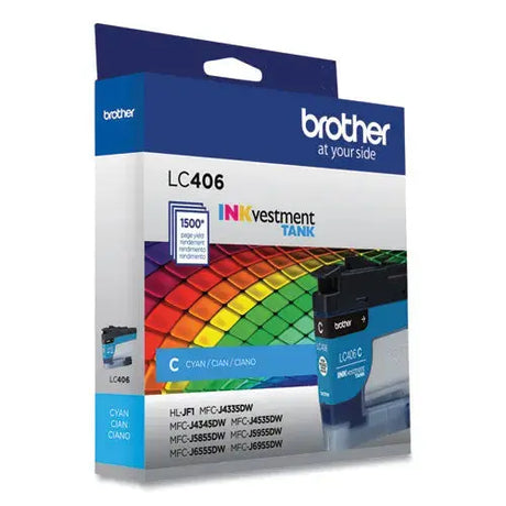 BROTHER BROTHER  INKvestment Ink, 1,500 Page-Yield, Cyan - LC406CS