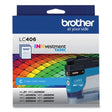 BROTHER BROTHER  INKvestment Ink, 1,500 Page-Yield, Cyan - LC406CS