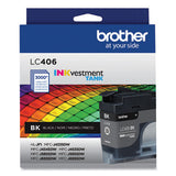 BROTHER BROTHER  INKvestment Ink, 3,000 Page-Yield, Black - LC406BKS