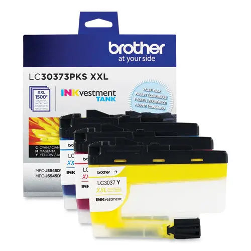 BROTHER BROTHER  INKvestment Super High-Yield Ink, 1,500 Page-Yield, Cyan/Magenta/Yellow - LC30373PKS