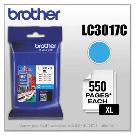 BROTHER BROTHER  Innobella High-Yield Ink, 550 Page-Yield, Cyan - LC3017C