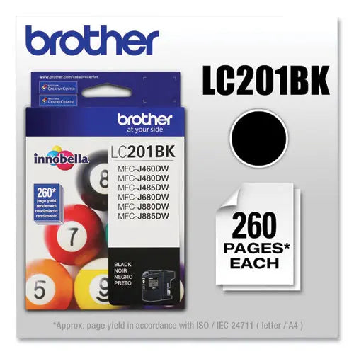 BROTHER BROTHER  Innobella Ink, 260 Page-Yield, Black - LC201BK
