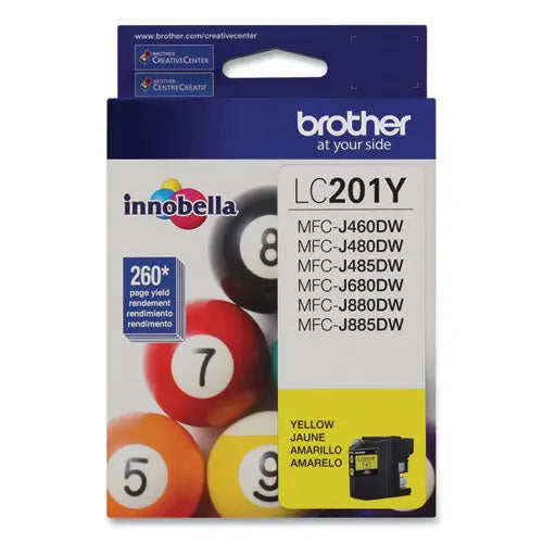 BROTHER BROTHER  Innobella Ink, 260 Page-Yield, Yellow - LC201Y