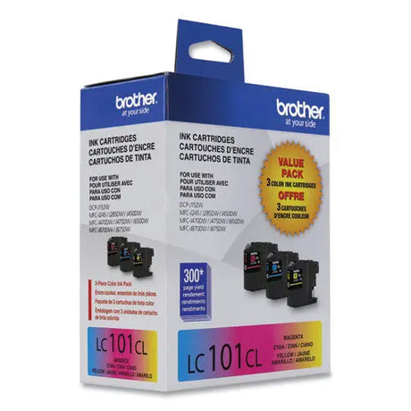 BROTHER BROTHER  Innobella Ink, 300 Page-Yield, Cyan/Magenta/Yellow - LC1013PKS
