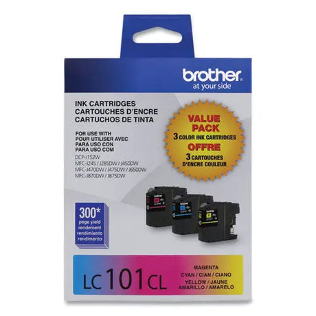 BROTHER BROTHER  Innobella Ink, 300 Page-Yield, Cyan/Magenta/Yellow - LC1013PKS