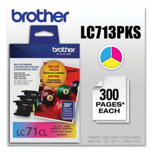 BROTHER BROTHER  Innobella Ink, 300 Page-Yield, Cyan/Magenta/Yellow - LC713PKS